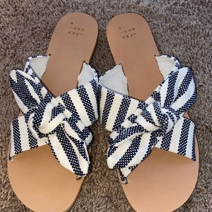 Striped sandals